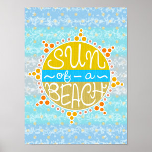Poster Soleil d'une plage Amusante Cute Pun Été Balnéaire
