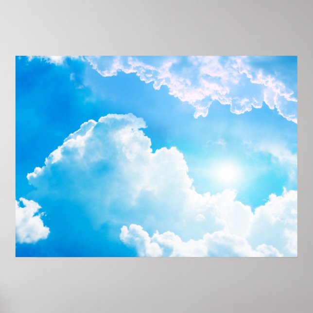 Poster Soleil entre nuages (Devant)