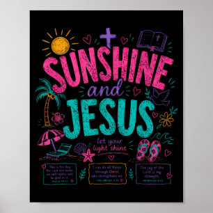 Poster Soleil Et Jésus Laisse Ta Lumière Briller Chrétien