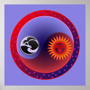 Poster Soleil et Lune en équilibre