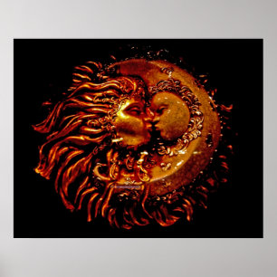 Poster Soleil et Lune face à face