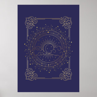 Poster Soleil et Lune, magie du Tarot