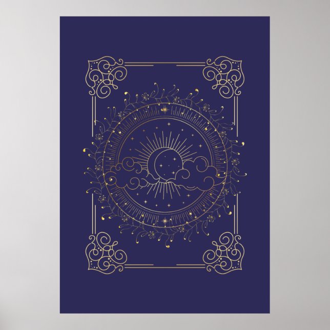 Poster Soleil et Lune, magie du Tarot (Devant)