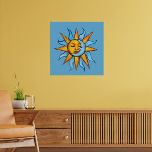 Poster Soleil et Lune Soleil LuneEnfant