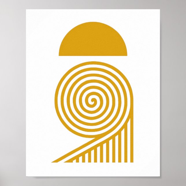 Poster Soleil et Spirale Dorée (Devant)