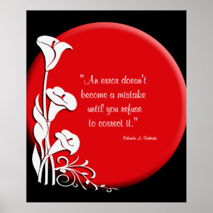 Poster "Soleil levant" avec Calla Lilies citation inspira