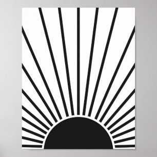 Poster Soleil Levant Soleil Noir Et Blanc Soleil Abstrait