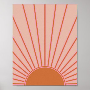Poster Soleil lever Terracotta Terre Tons Soleil