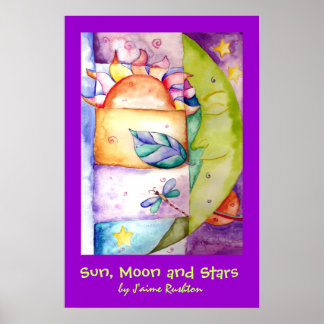 Poster Soleil, Lune et Étoiles