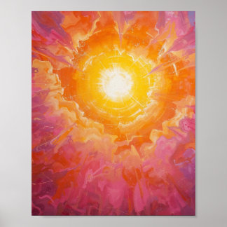 Poster Soleil Rayonnant Entourant Des Nuages Frottants