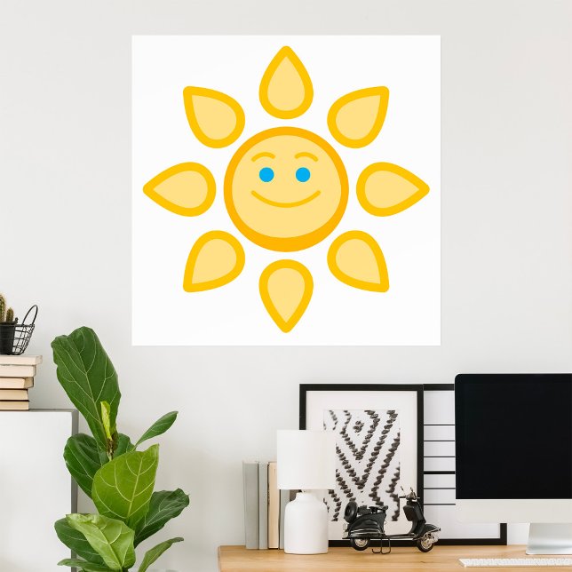 Poster Soleil souriant Bonheur ensoleillé (Créateur téléchargé)