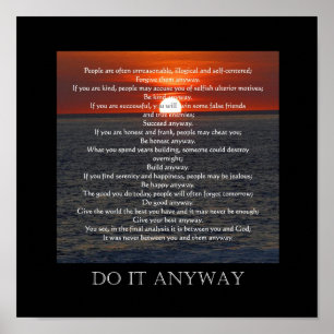 Poster Soleil sur Ocean Bas "Do It Anyway"