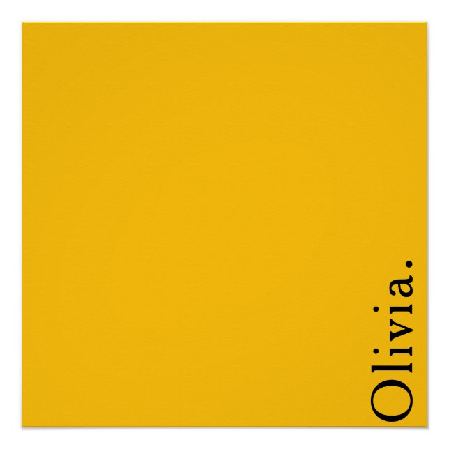 Poster Solid Yellow Custom Name Modern Minimalist Wall  (Devant)