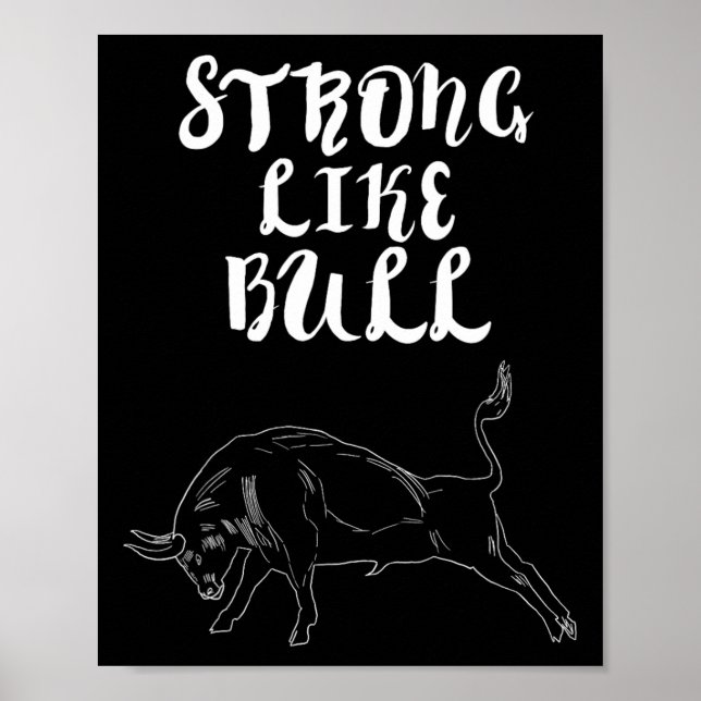 Poster Solide comme Bull Powerlifter Bodybuilding (Devant)