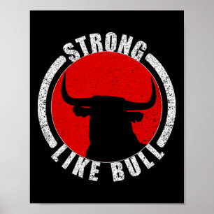 Poster Solide Comme Taureau Bodybuilding Et Power Lifting