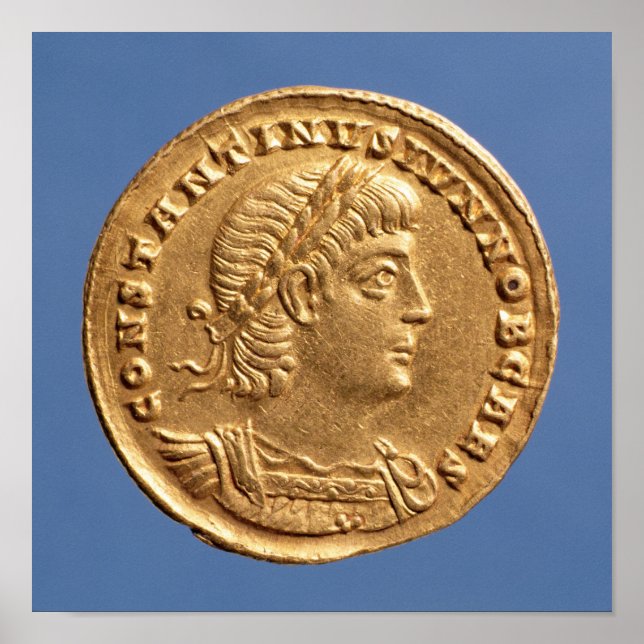 Poster Solidus de Constantine II César cuirassé (Devant)