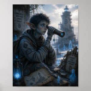 Poster Solitude / Observateur / Phare en ruine