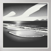 Solitude Océan noir et blanc