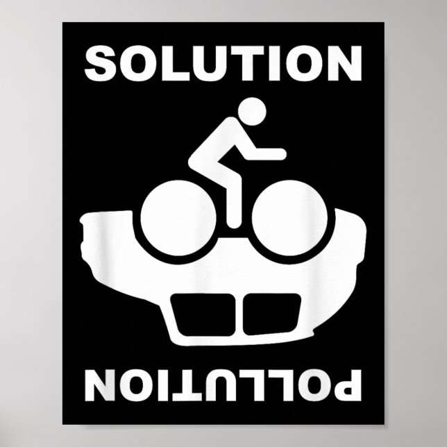 Poster Solution Pollution Vélo Vélo De l'environnement Pr (Devant)