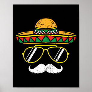 Poster Sombrero Face Cinco De Mayo Fête mexicaine K