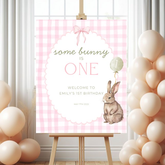 Poster Some Bunny is One Birthday Welcome Sign (Créateur téléchargé)