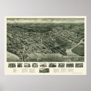 Poster Somers-Point, carte panoramique NJ - 1925