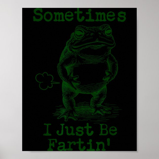 Poster Sometimes I Just Be Fartin’ Frog Funny Rude Silly  (Devant)