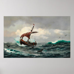 Poster Sommernat sous le repaire Grønlandske Kyst circa