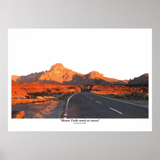 Poster Sommet du Mont Teide au coucher du soleil (Devant)