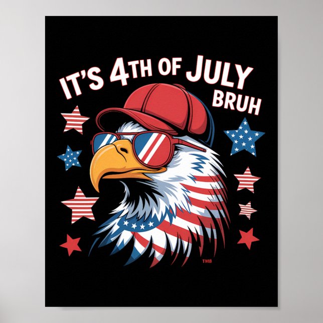 Poster Son 4 juillet Bruh Bald Eagle Enfants Garçons (Devant)