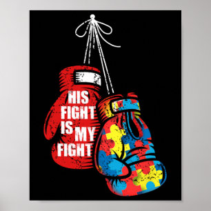 Poster Son Combat Est Ma Boxe Fight Sensibilisation sur l