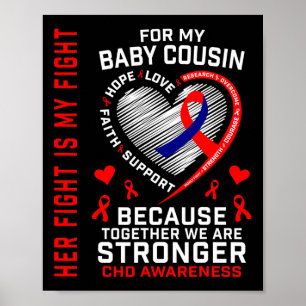 Poster Son combat est mon combat Bébé Cousin Guerrière Cœ