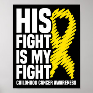 Poster Son Combat Est Mon Ribbon Lutte Cancer Enfance Awa