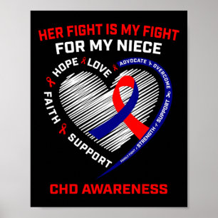 Poster Son combat Niece Chd Sensibilisation aux maladies 