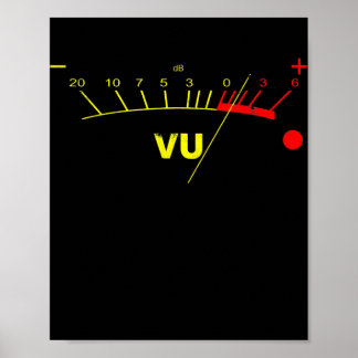 Poster Son de diffusion Studio de niveau sonore VU Meter