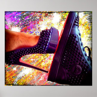 Poster Son et Hers Red Bas talons et Baskets