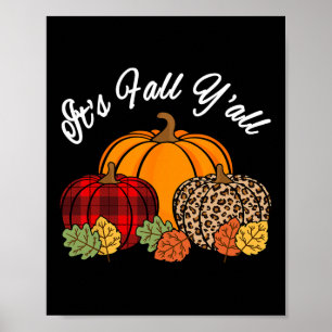Poster Son Hiver Yall Citrouille Empreinte de léopard Aut