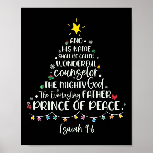 Poster Son Nom Sera Appelé Isaïe 96 Arbre De Noël (Devant)