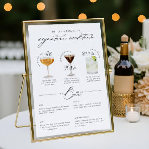 Poster Son Ours & Ses Aquarelle Signature Cocktail Menu