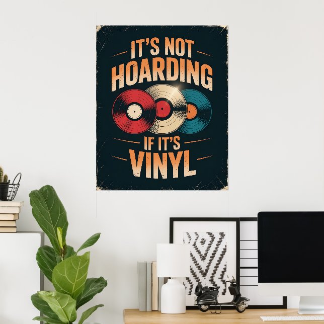 Poster Son pas de thésaurisation si son vinyle (Bureau à domicile)