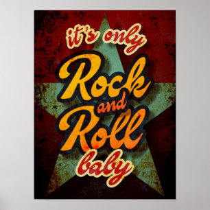Poster Son seul Rock et Roll Bébé typographie musique