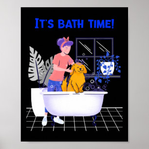 Poster Son temps de bain Anime Merch Chien Edition Amoure