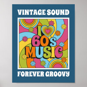 Poster Son vintage pour toujours groovy musique inspirée