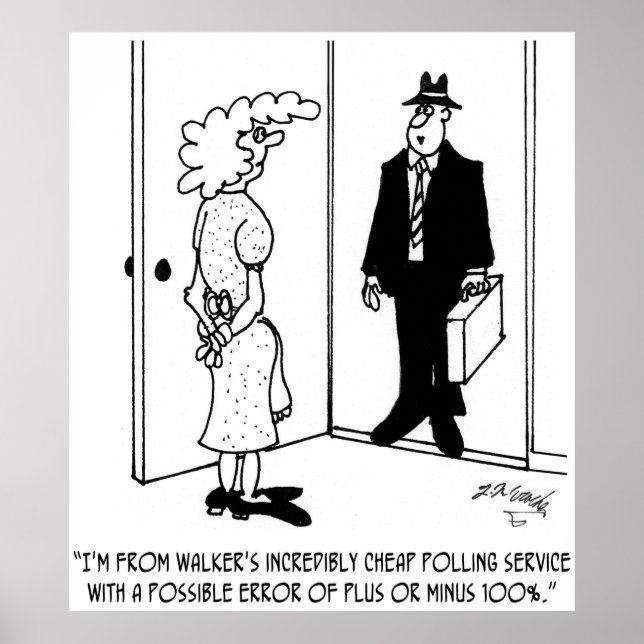 Poster Sondage avec erreur possible de Plus ou moins 100% (Devant)