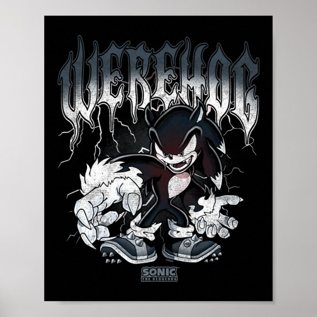 Poster Sonic The Hedgehog Halloween Werehog Distressed St (Devant)