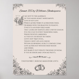 Poster Sonnet 116 par William Shakespeare poster/mur art