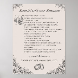 Poster Sonnet 116 par William Shakespeare poster/mur art