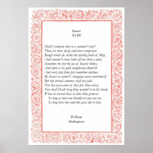 Poster Sonnet # 18 par William Shakespeare