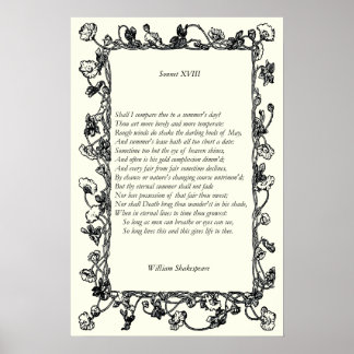 Poster Sonnet # 18 par William Shakespeare