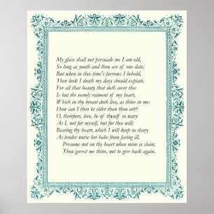 Poster Sonnet # 22 par William Shakespeare